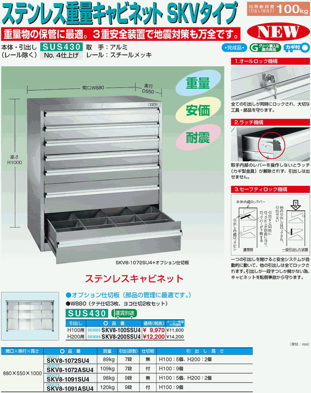 �X�e�����X�d�ʃL���r�l�b�g SKV�^�C�v